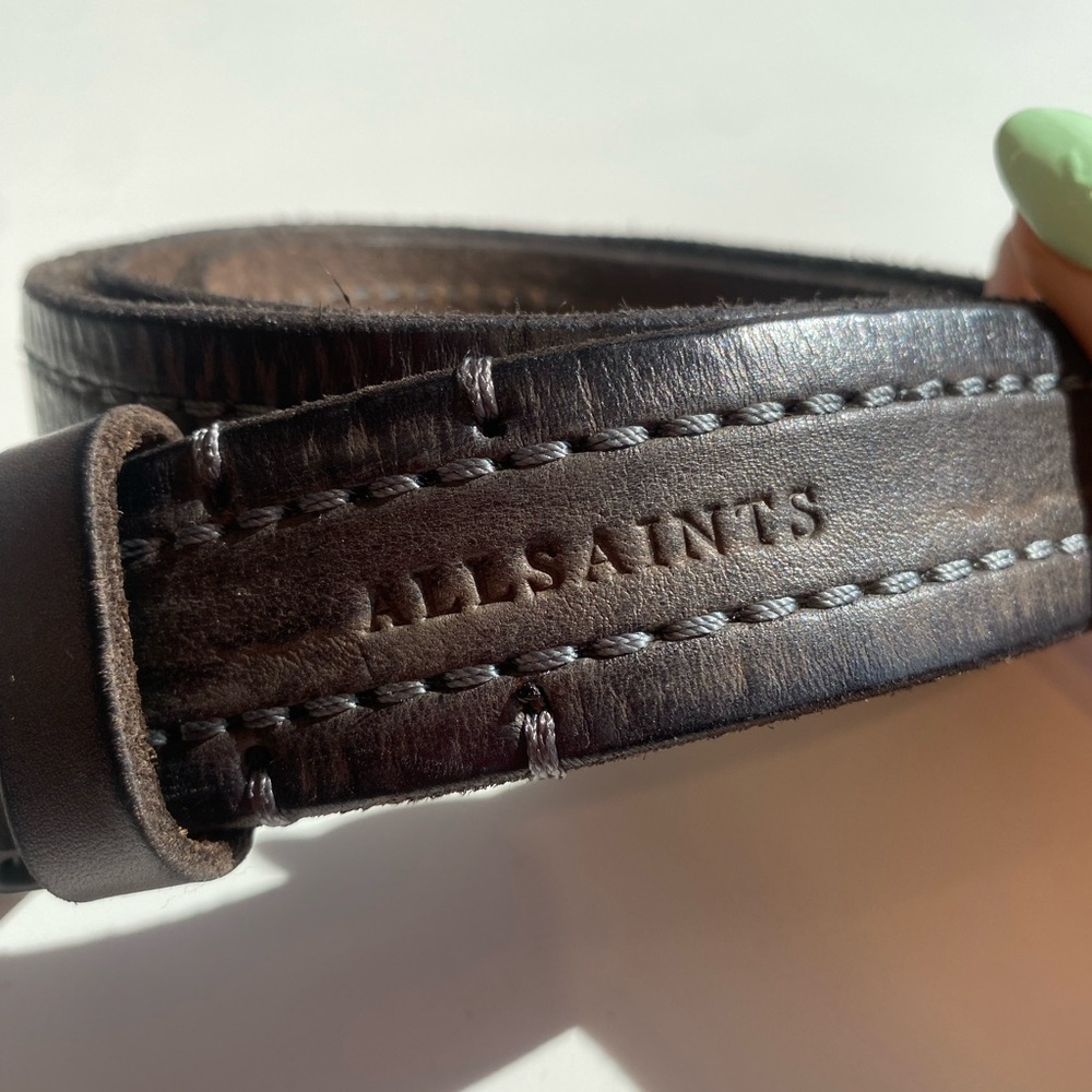 All Saints Black Leather Belt